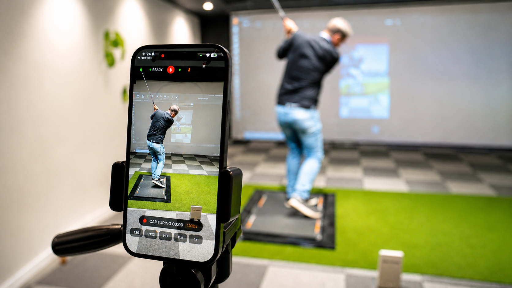 Swing Catalyst Cam App shown in use in studio