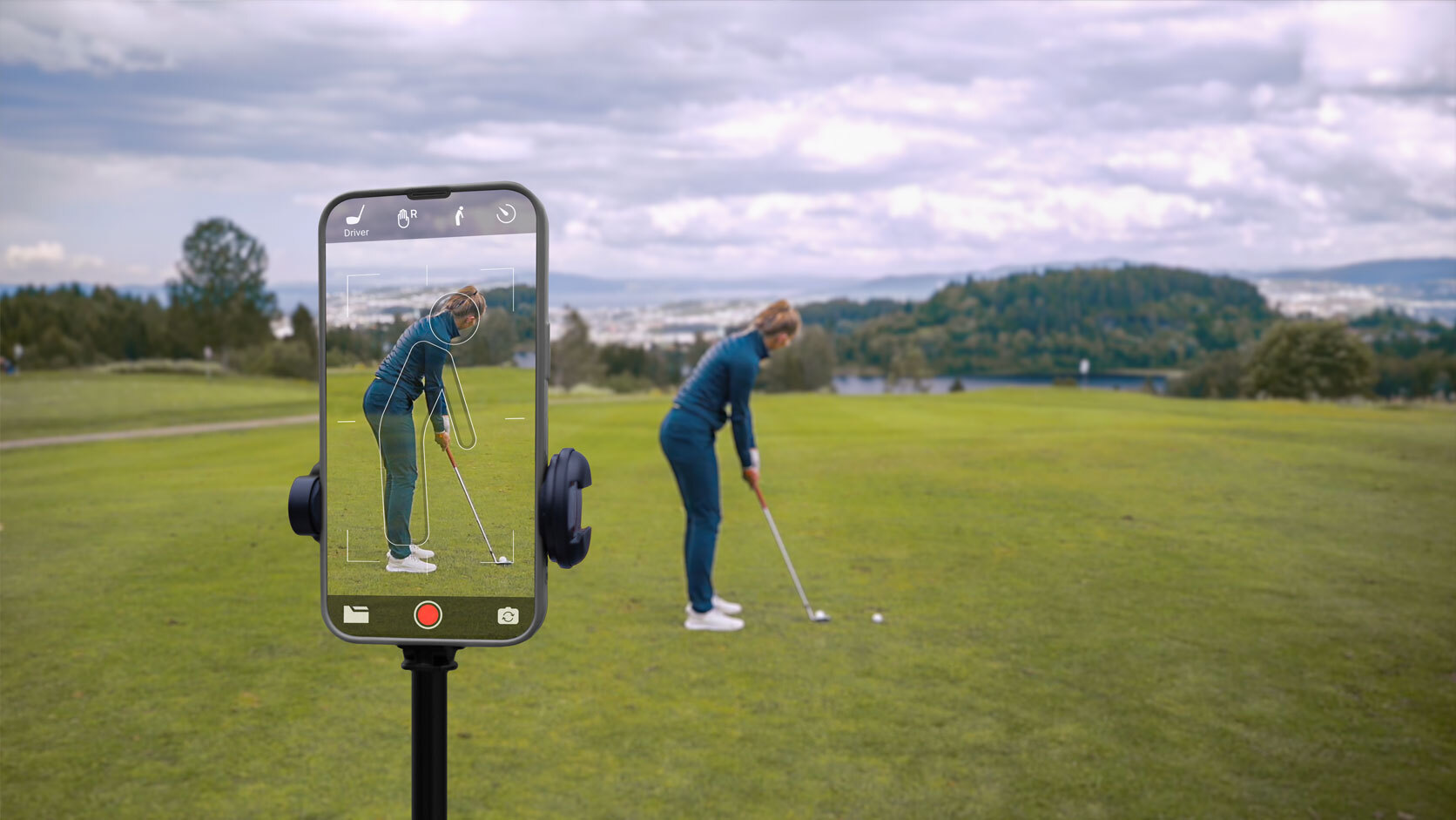 Swing Catalyst Analyzer App in use on the golf course